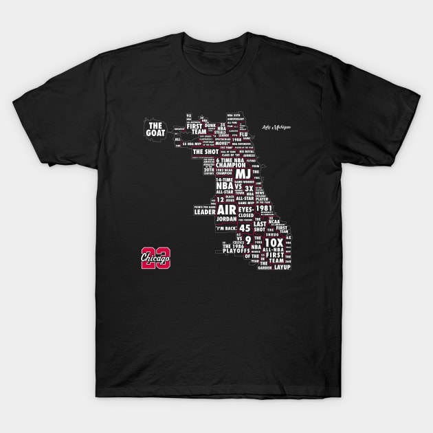 The Michael Jordan (Chicago) Map T-Shirt by 90s Bulls Shirts